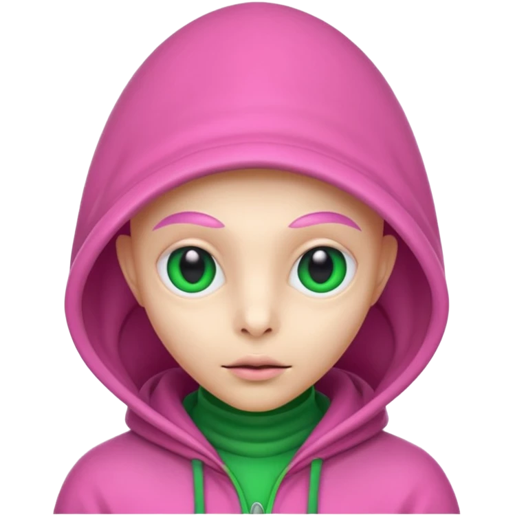 Hooded Pink Alien – Pink alien wearing a green hood.






 emoji