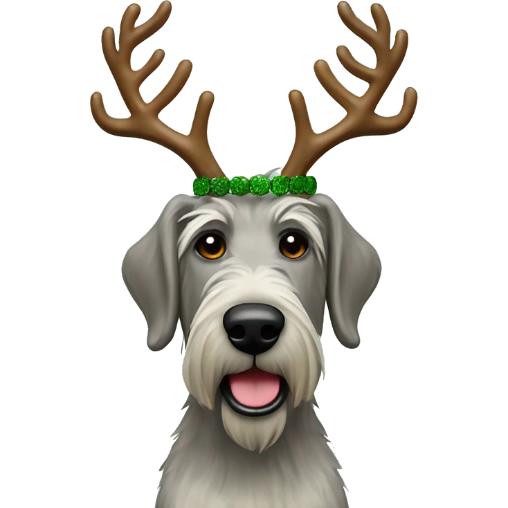  Irish wolfhound dog and reindeer antlers headband emoji