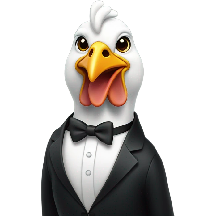 Chicken in a tux emoji