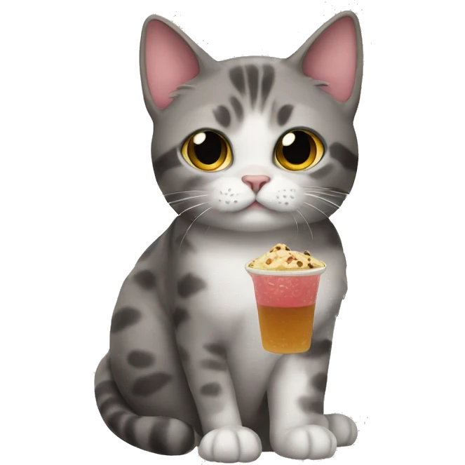 cat with boba emoji