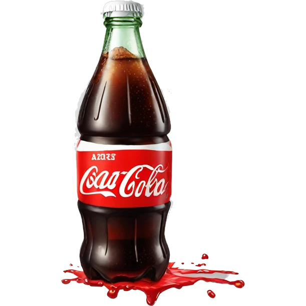 A coke bottle spilling emoji