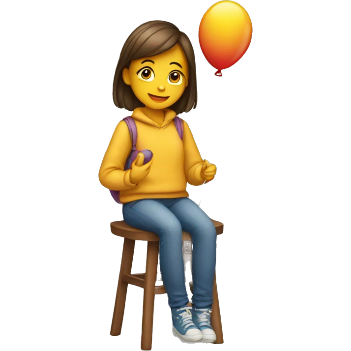 girl sitting on balloon emoji