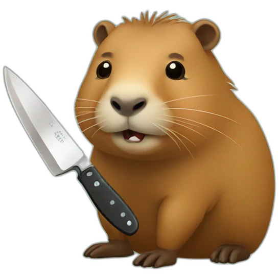 Capybara avec un couteau emoji