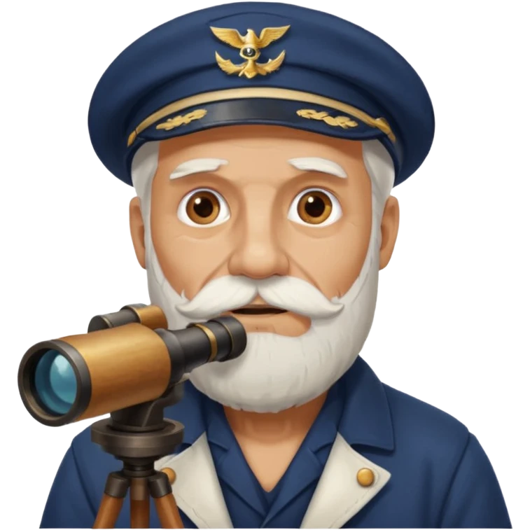 old sailor looking through a telescope, sailor with a white beard emoji