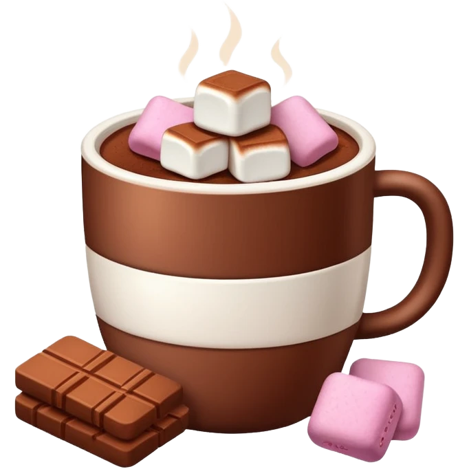 white cup with cocoa and marshmallows emoji