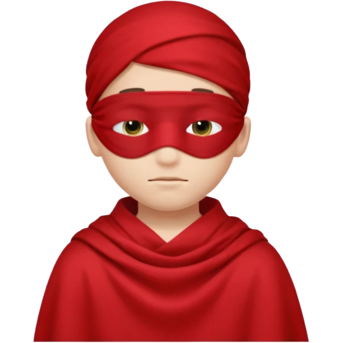 boy wearing red cloth over only eyes emoji