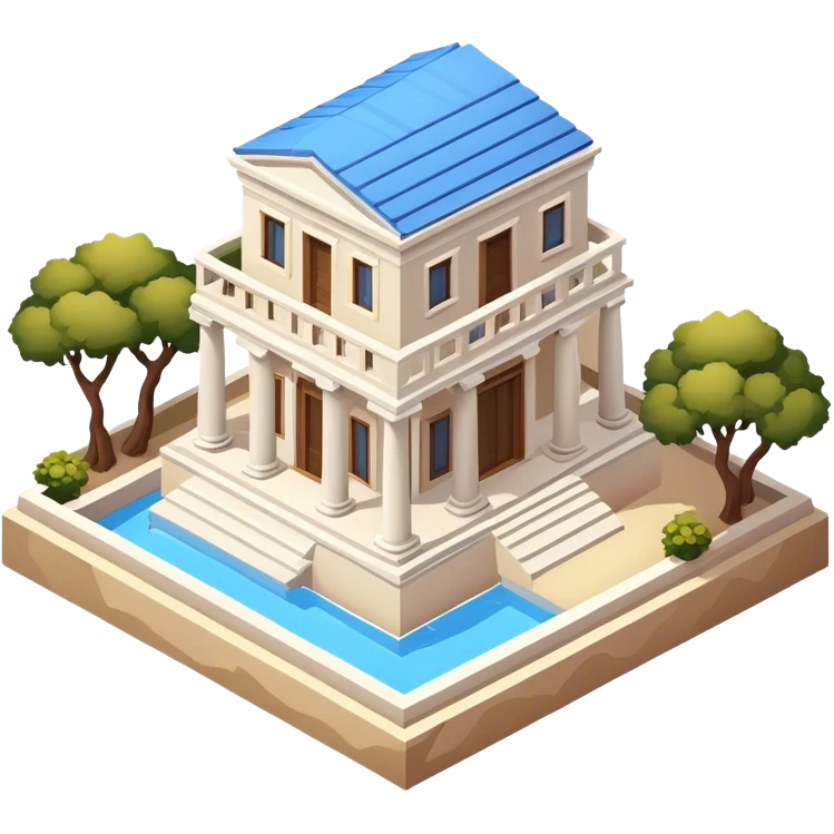 Greek villa isometric emoji