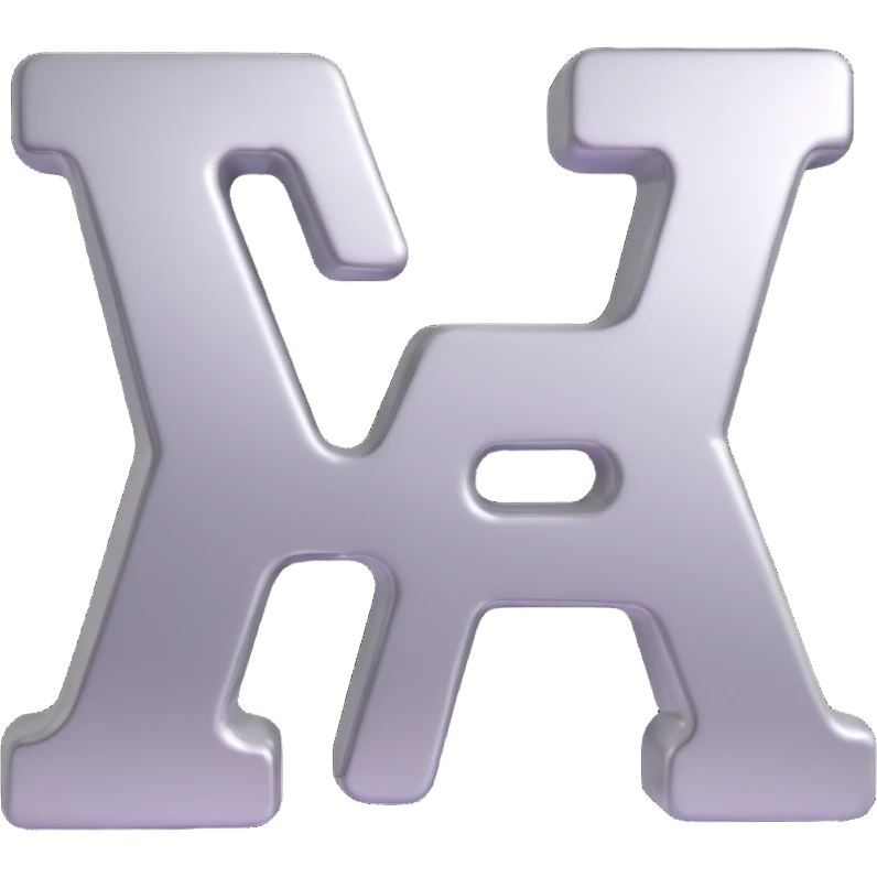 3D emoji of the word AIR, metallic silver letters with a glossy finish, floating in the air emoji