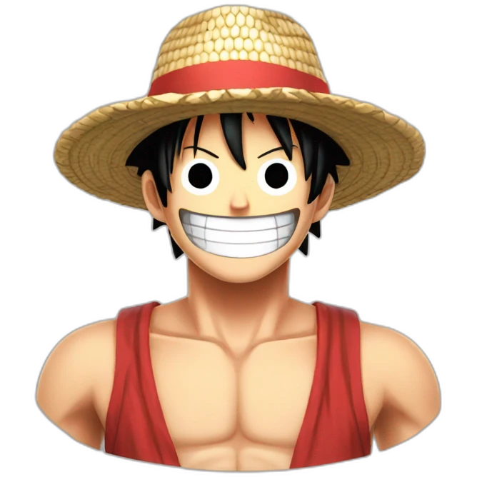 Luffy one piece avec son chapeau de paille emoji