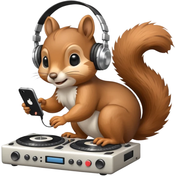 squirrel DJ with headphones emoji