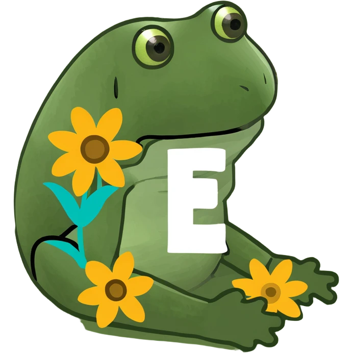 letter E made out of flowers emoji