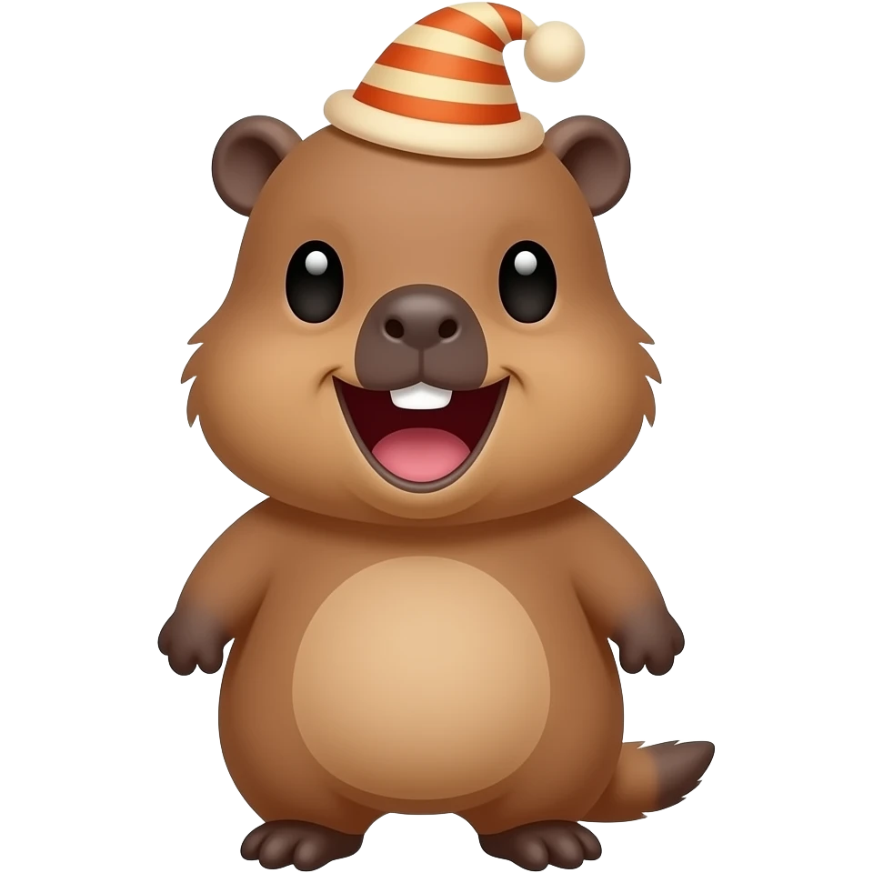 Make a cute baby capybara’s laughing with the little hats emoji
