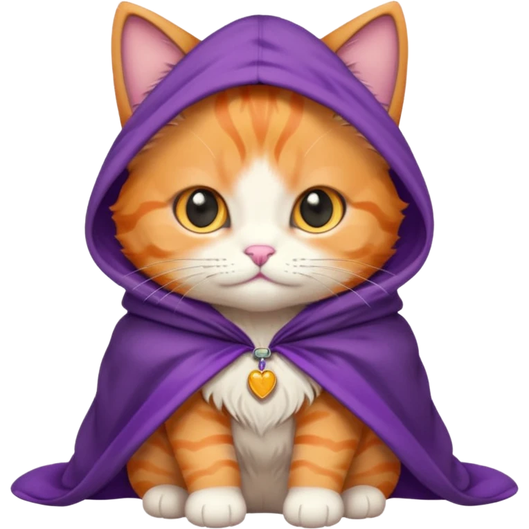 baby orange cat in purple cloak emoji
