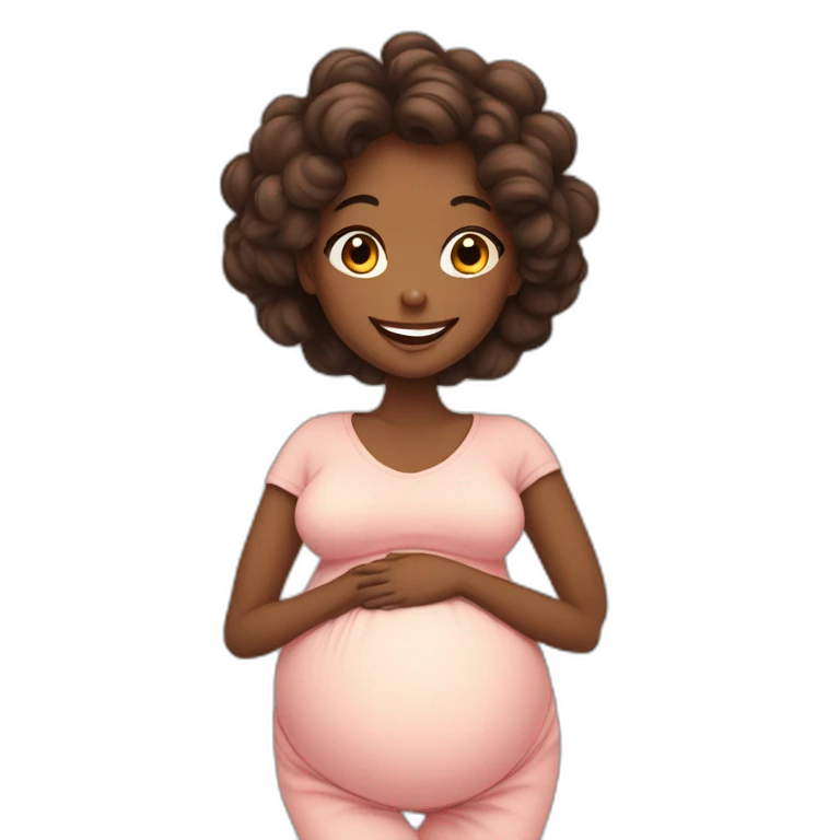 beautiful happy pregnant girl emoji