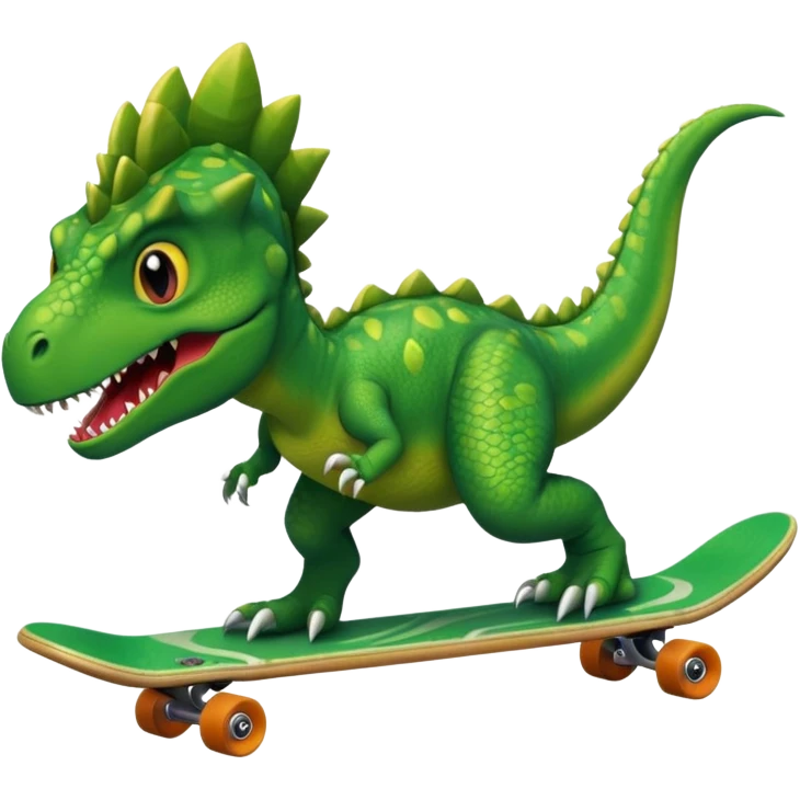 Dinosaur on a skateboard emoji
