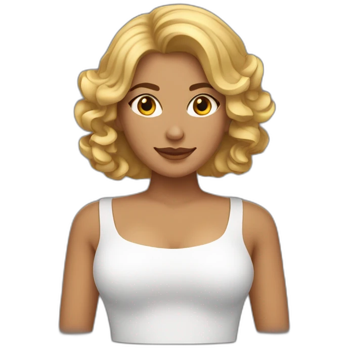 Mujer blanca con pelo corto castaño y pendientes grandes emoji