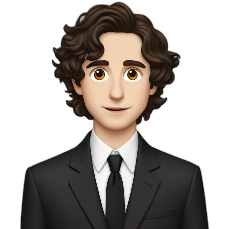 Timothee Chalamet with a suit emoji