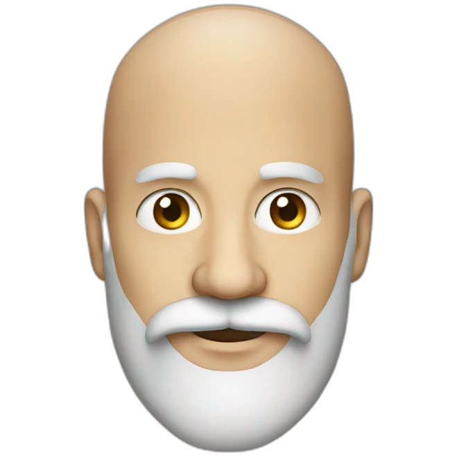 40 years old bald man with moustache and long beard emoji