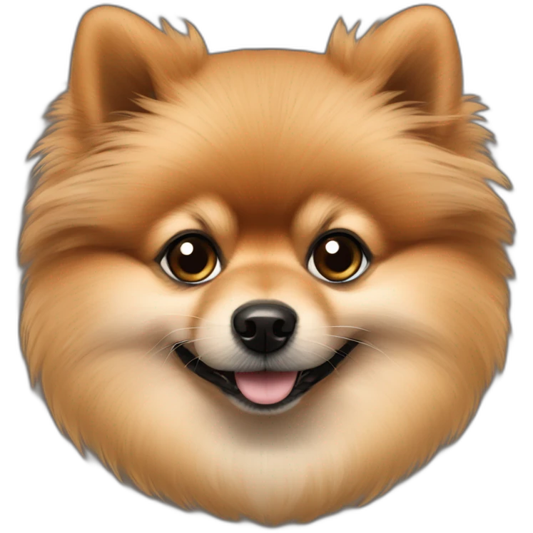 Pomeranian Brown hairy dog with black ears emoji