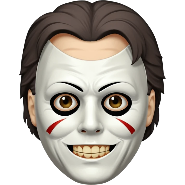 Micheal myers with a grin emoji