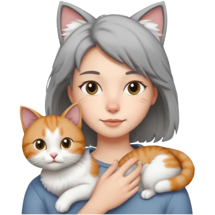 person with cat on their shoulder emoji