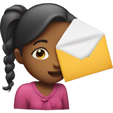 Girl kissing a envelope  emoji
