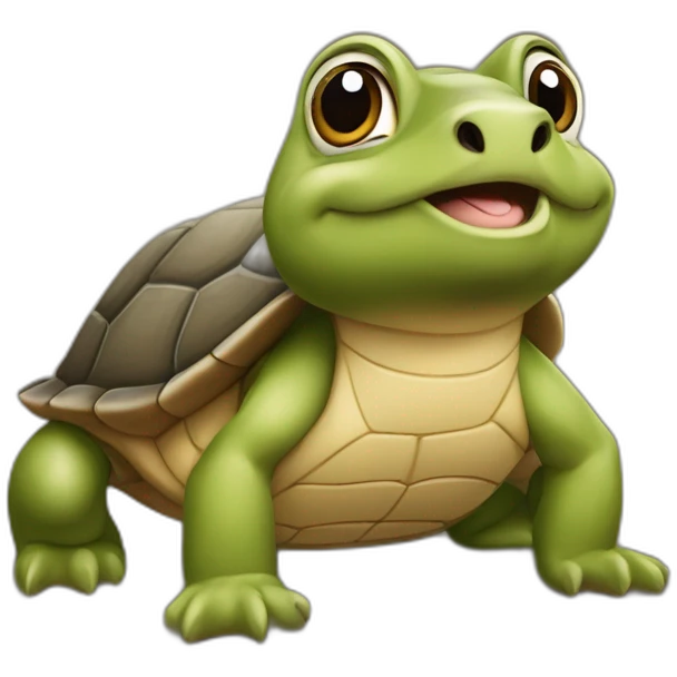 Tortue sur une loutre emoji