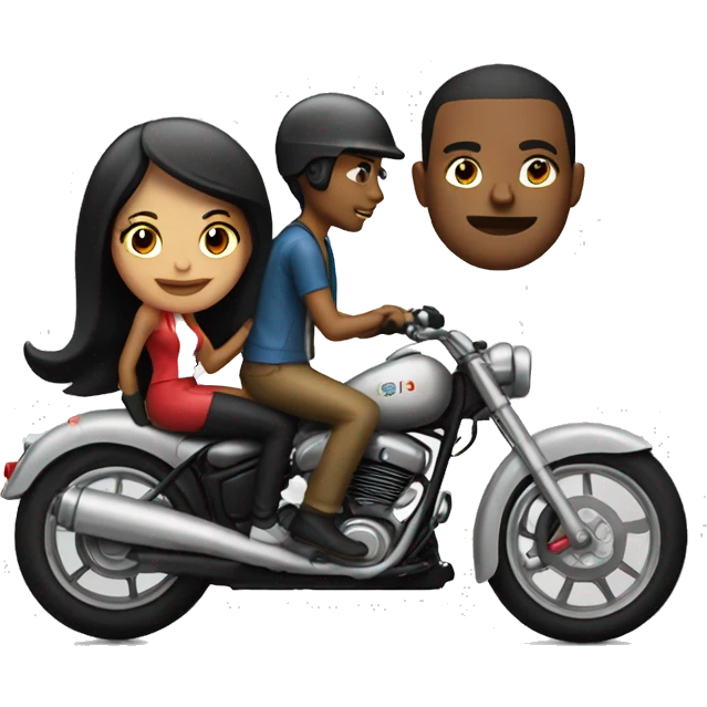 Couple on bullet bike with #NaYa on it emoji
