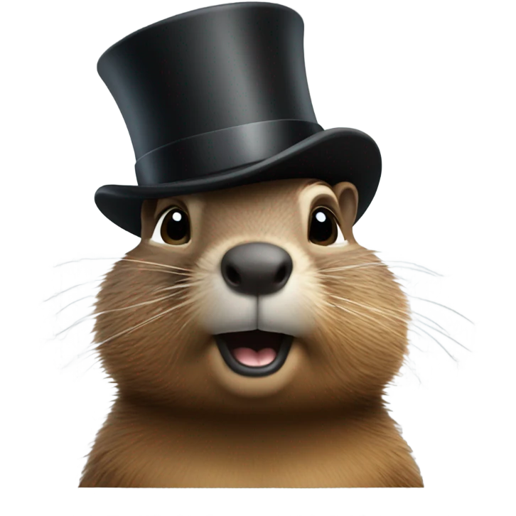 Groundhog with a top hat emoji