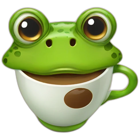 frog with coffee emoji