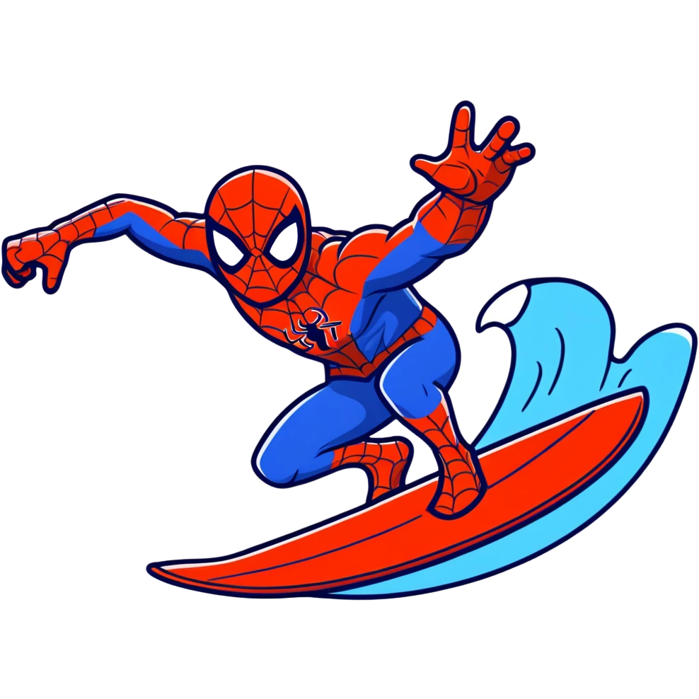 Surfing Spiderman  emoji