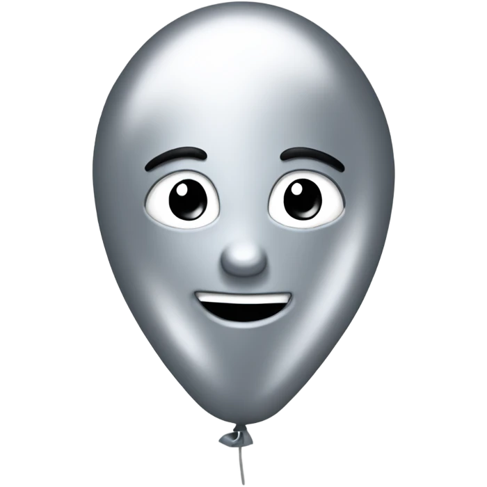 Silver Mylar balloon emoji
