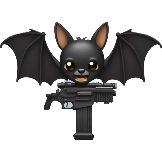 bat with machine gun emoji