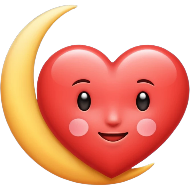 Heart and moon emoji emoji