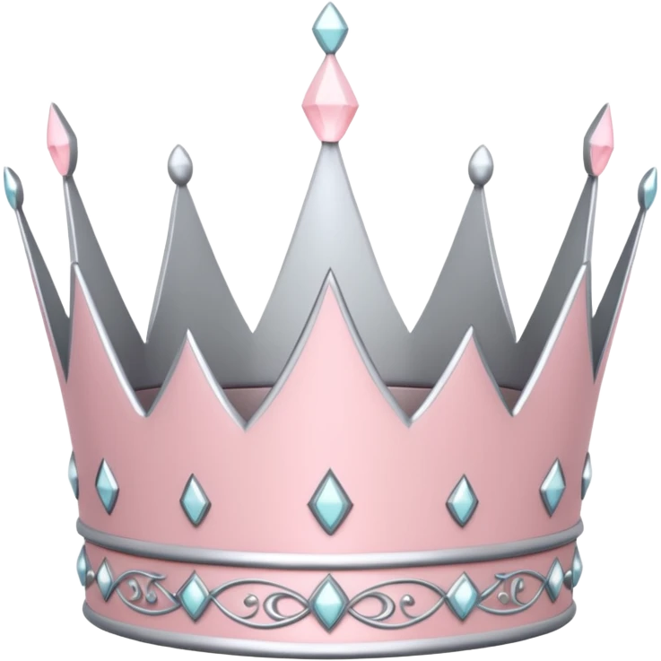 light pink and silver simple crown emoji