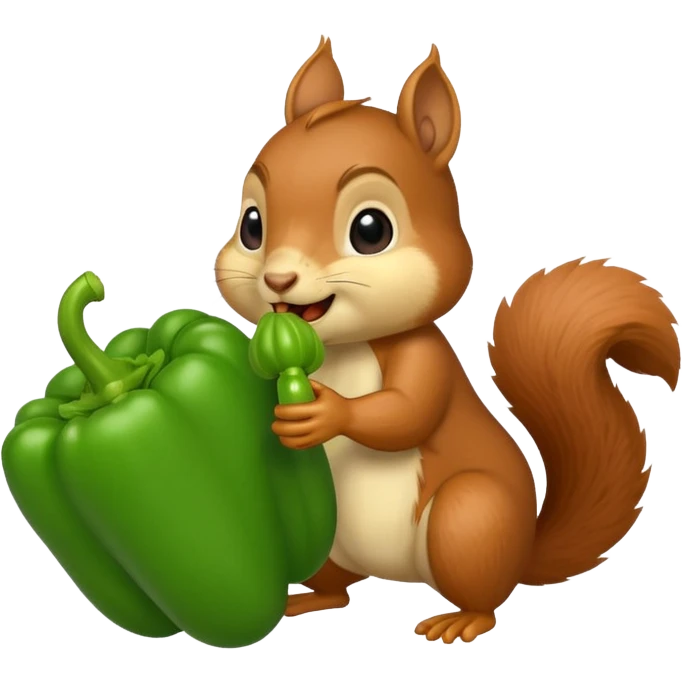 Squirrel eating a bell pepper emoji