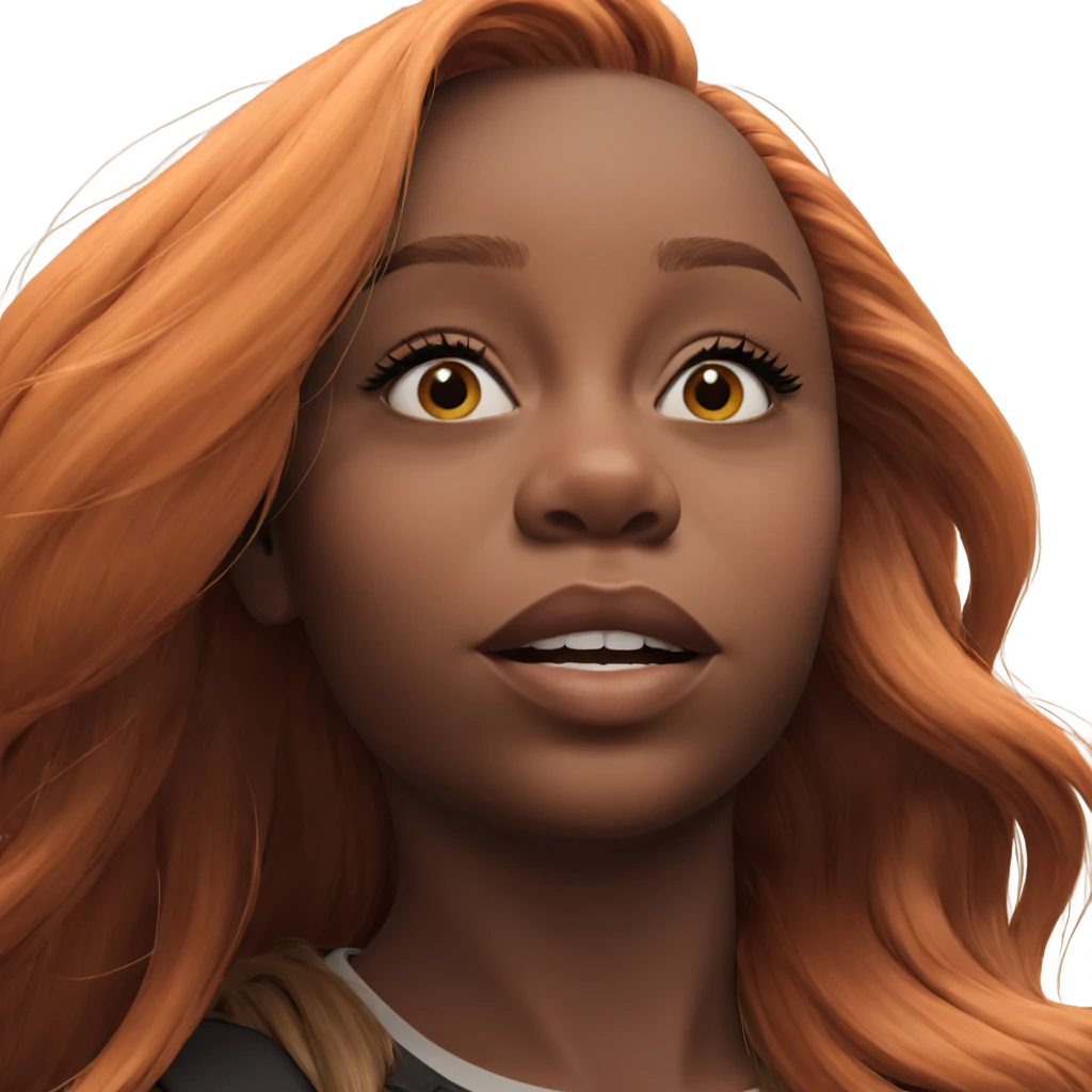 long-haired girl portrait view emoji