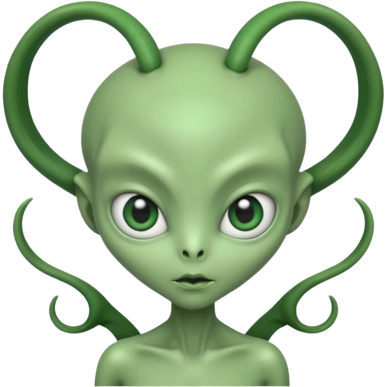 alien with bow emoji