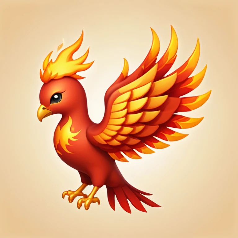 A mini emoji-style icon inspired by Free Fire, featuring a fiery phoenix or flame symbol with glowing edges, bold and sleek design, and a gaming energy. Add subtle heart or sparkle accents .Color scheme: black, red, orange, and gold, with a modern, battle-themed aesthetic. emoji
