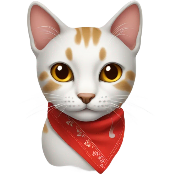 Cat wearing red bandana emoji