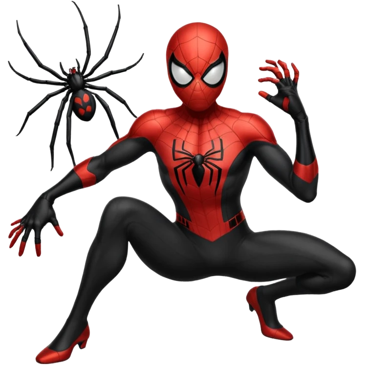 homen aranha de viuva negra emoji