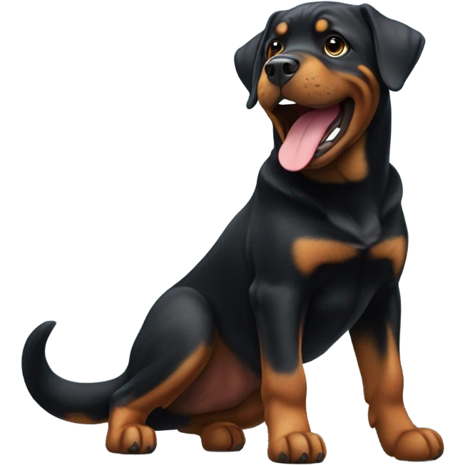 rottweiler playing emoji