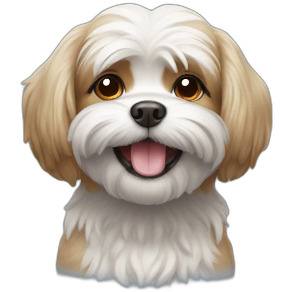 Shitzu dog smiling emoji
