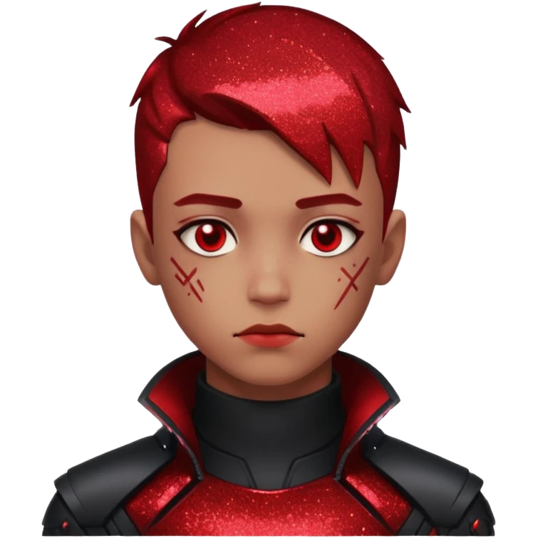 red glitter cyberpunk boy emoji