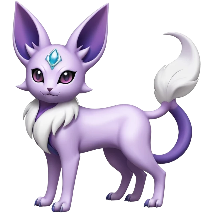 Shiny Exotic Espeon-Absol-Pokémon-Fakémon-hybrid-creature (full body) emoji