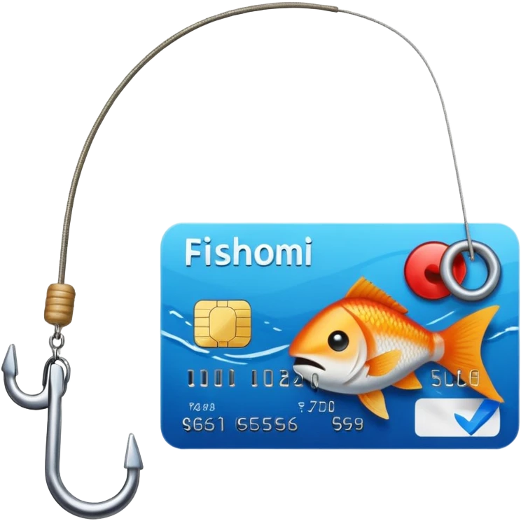 credit card phishing prevention with a fishing hook emoji