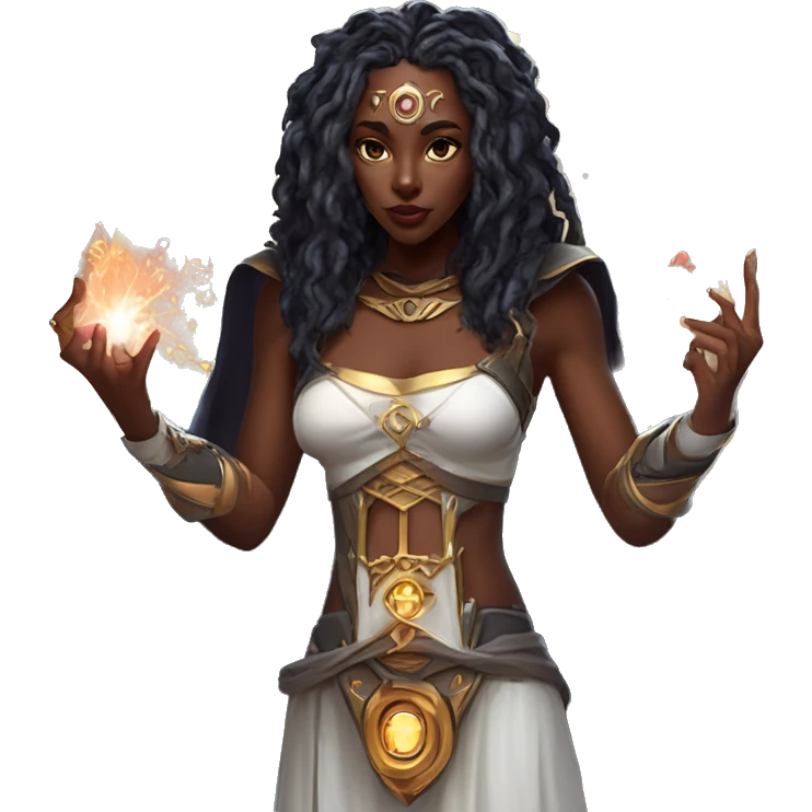 "Technomancy is the use of magic or mystical powers to control and manipulate technology” + "It's kind of like cyberpunk magic or how in some games, characters hack into systems using magic." 🖥️⚡🧙‍♂️ Make a ancient vampire technomancy goddess emoji