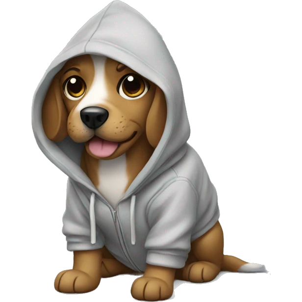 Dog wearing a hoodie emoji