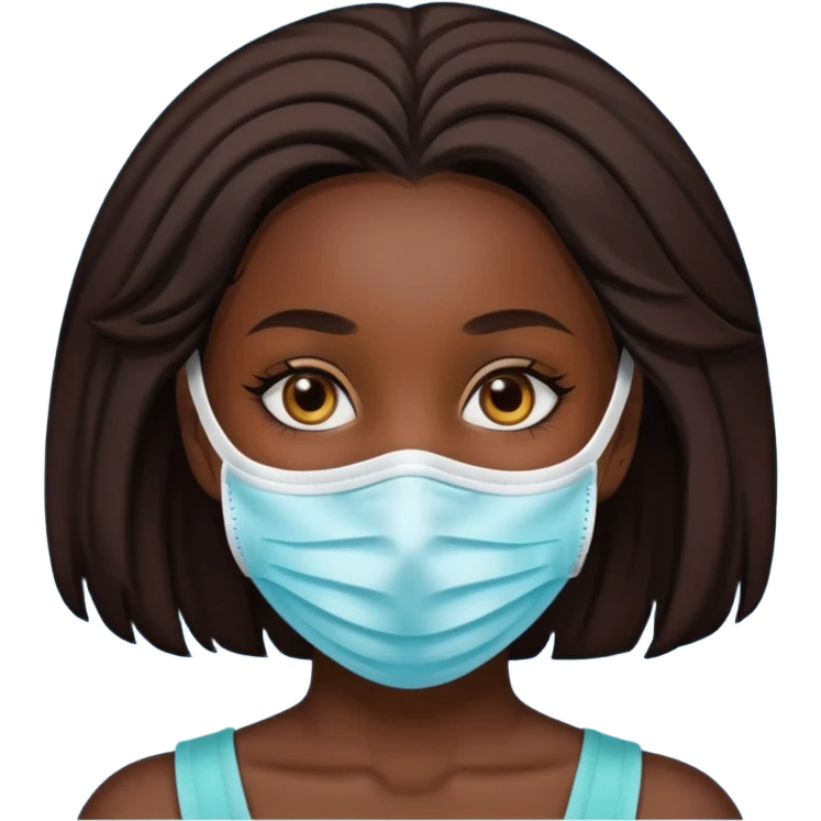darskin girl with a face mask emoji