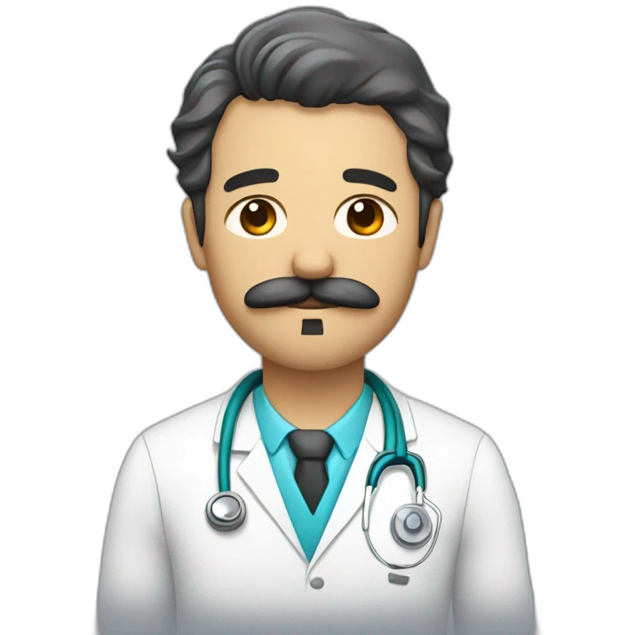 Doctor, sleepy, mustache and little beard on face emoji